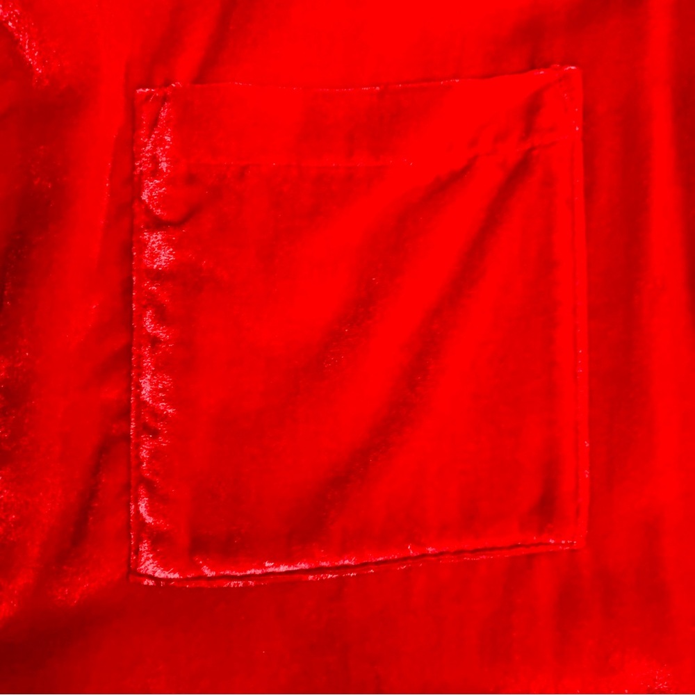 Anthropologie Pilcro Velvet Femme Button Down Shirt in Cherry Red EUC Size 1X - Picture 14 of 15